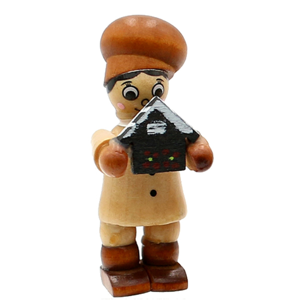Sigro - Houten Bakker met Snoephuisje 6 cm - - Hout -