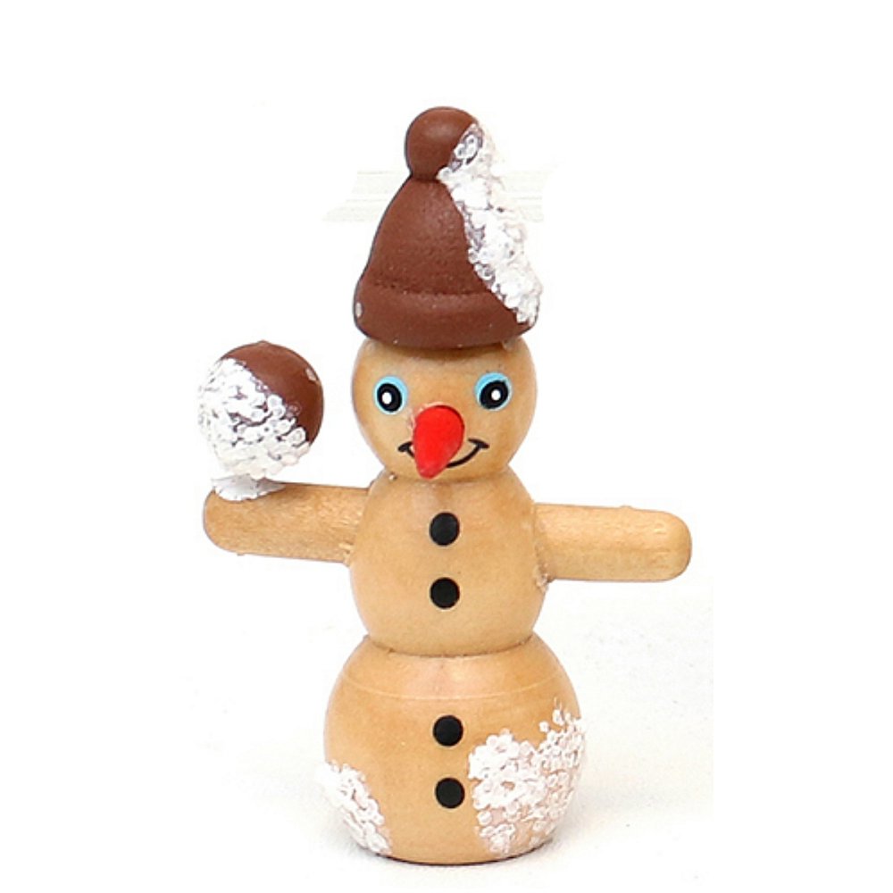 Sigro - Houten Sneeuwpop met Bal 6 cm - - Hout -