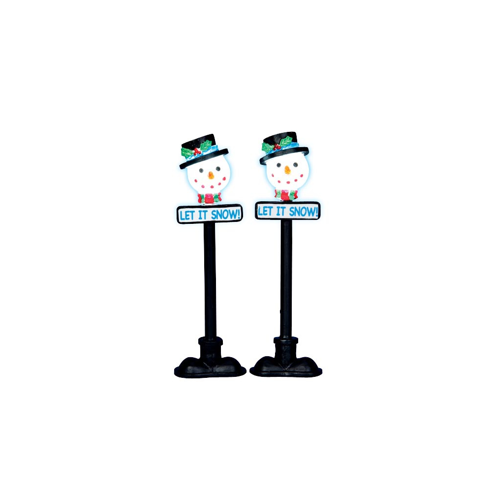 Lemax - Snowman Street Lamp - Set of 2 - - Kunststof - 0728162346407