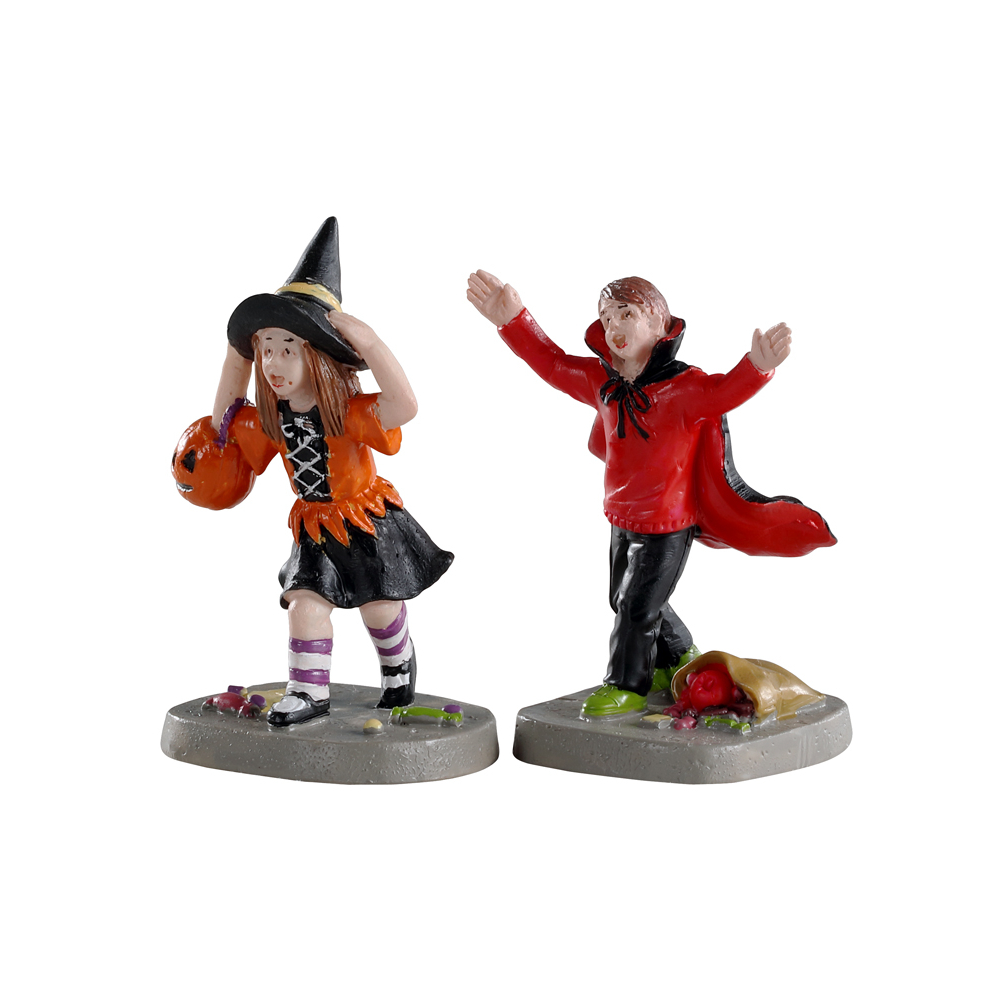 Spooky Town - Terrified Trick-Or-Treaters - Set van 2 -   - Polyresin -  0728162029034