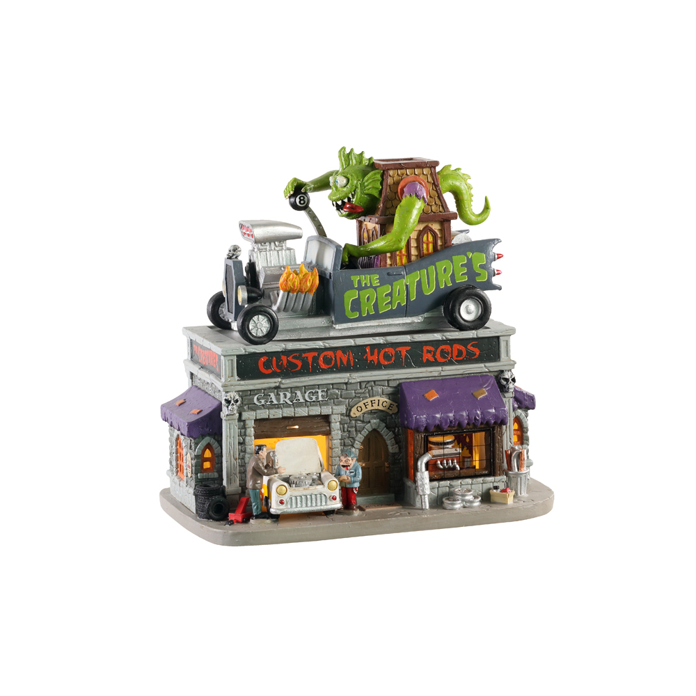 Spooky Town - The Creature's Custom Hot Rod Shop - - Polyresin - 0728162056115