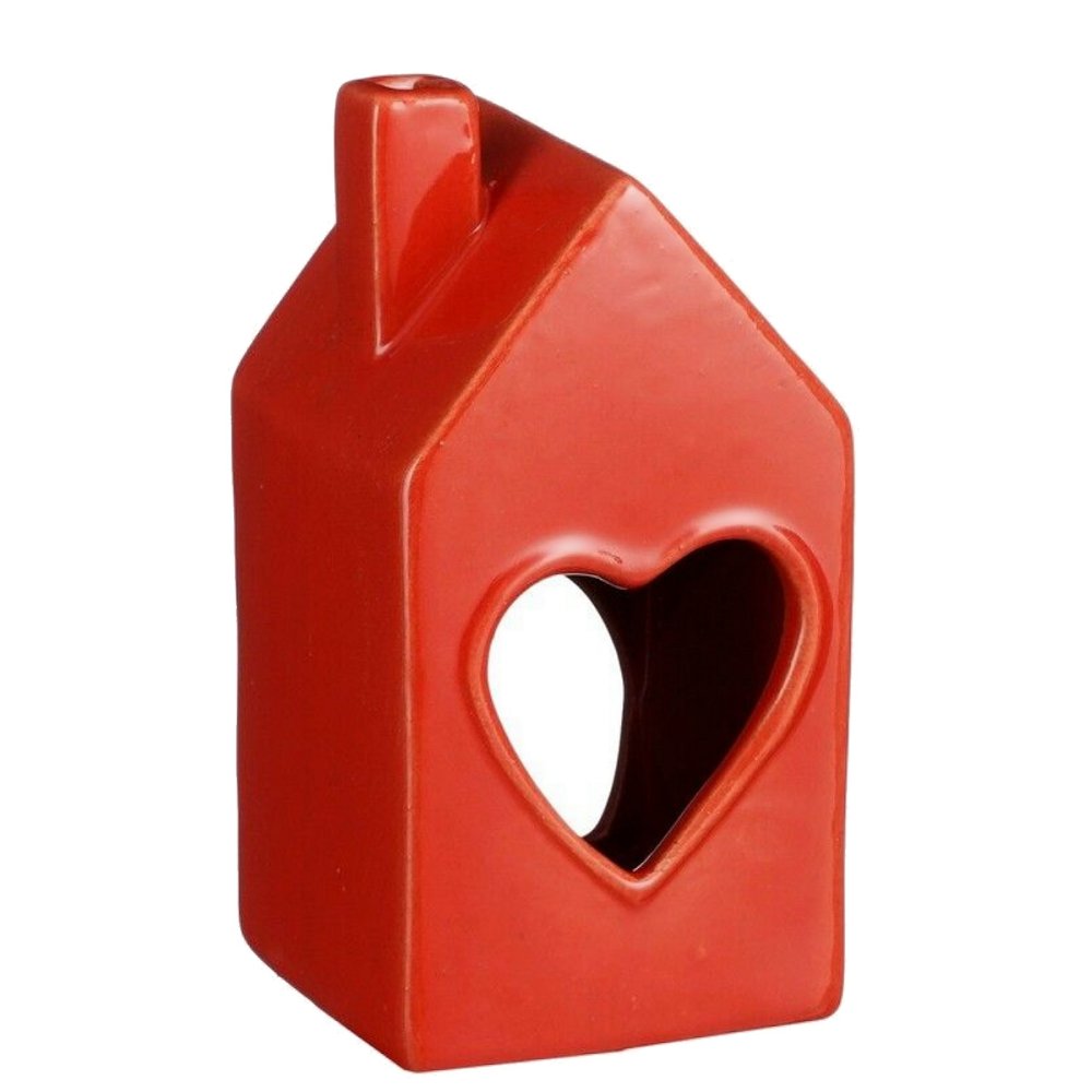 Theelichthuisje Hartje Rood - House of Seasons - - Keramiek -