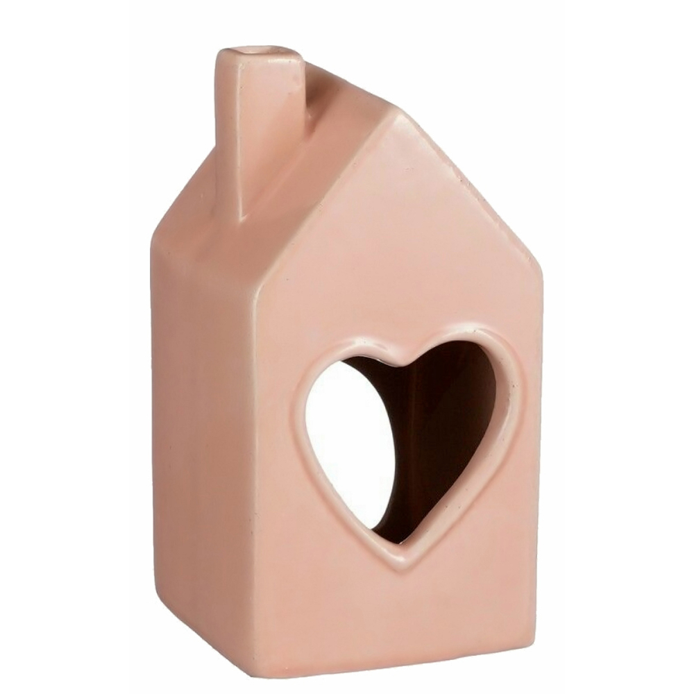 Theelichthuisje Hartje Roze - House of Seasons - - Keramiek -