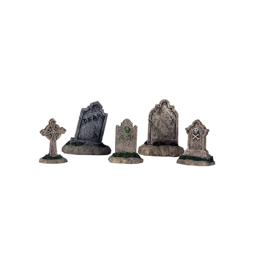 Spooky Town - Tombstones - Set van 5 - - Polyresin - 0728162441454