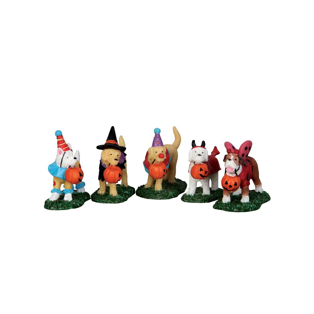 Spooky Town - Trick Or Treating Dogs - Set van 5 - - Polyresin - 0728162523013