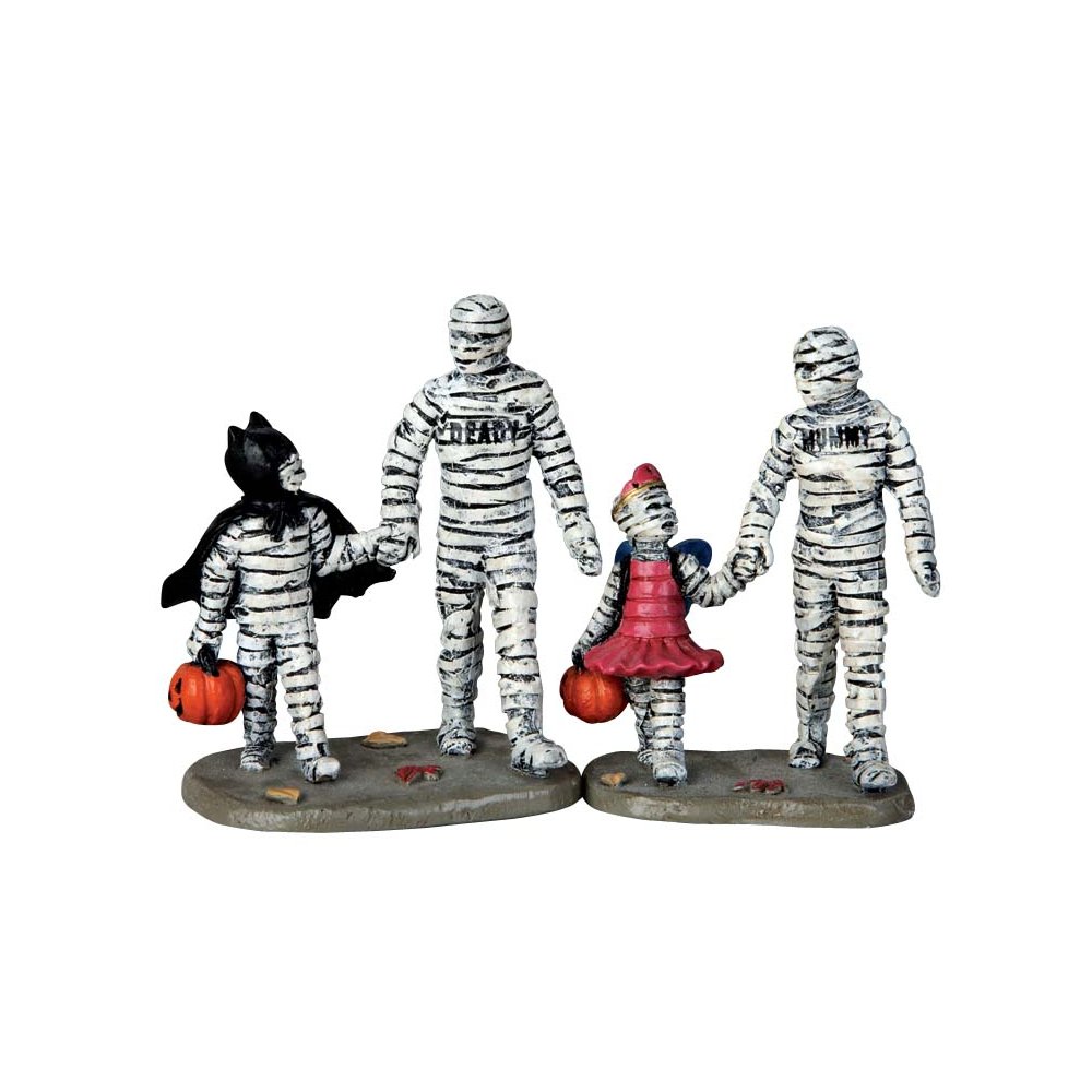 Spooky Town - Trick Or Treating With Mummy And Dead - Set van 2 - - Polyresin - 0728162624239
