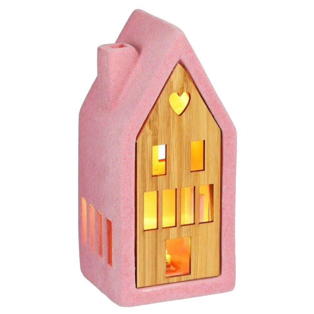 Verlicht Huis Roze Keramiek - House of Seasons - - Keramiek - 8720362650072