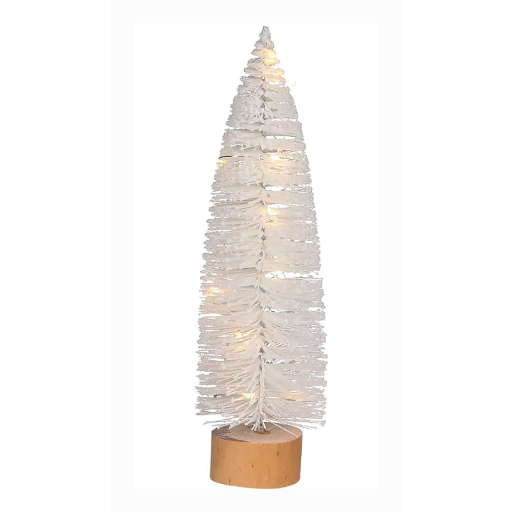 Verlichte Glitter Boom Wit 25 cm - House of Seasons - - - 8720362020455