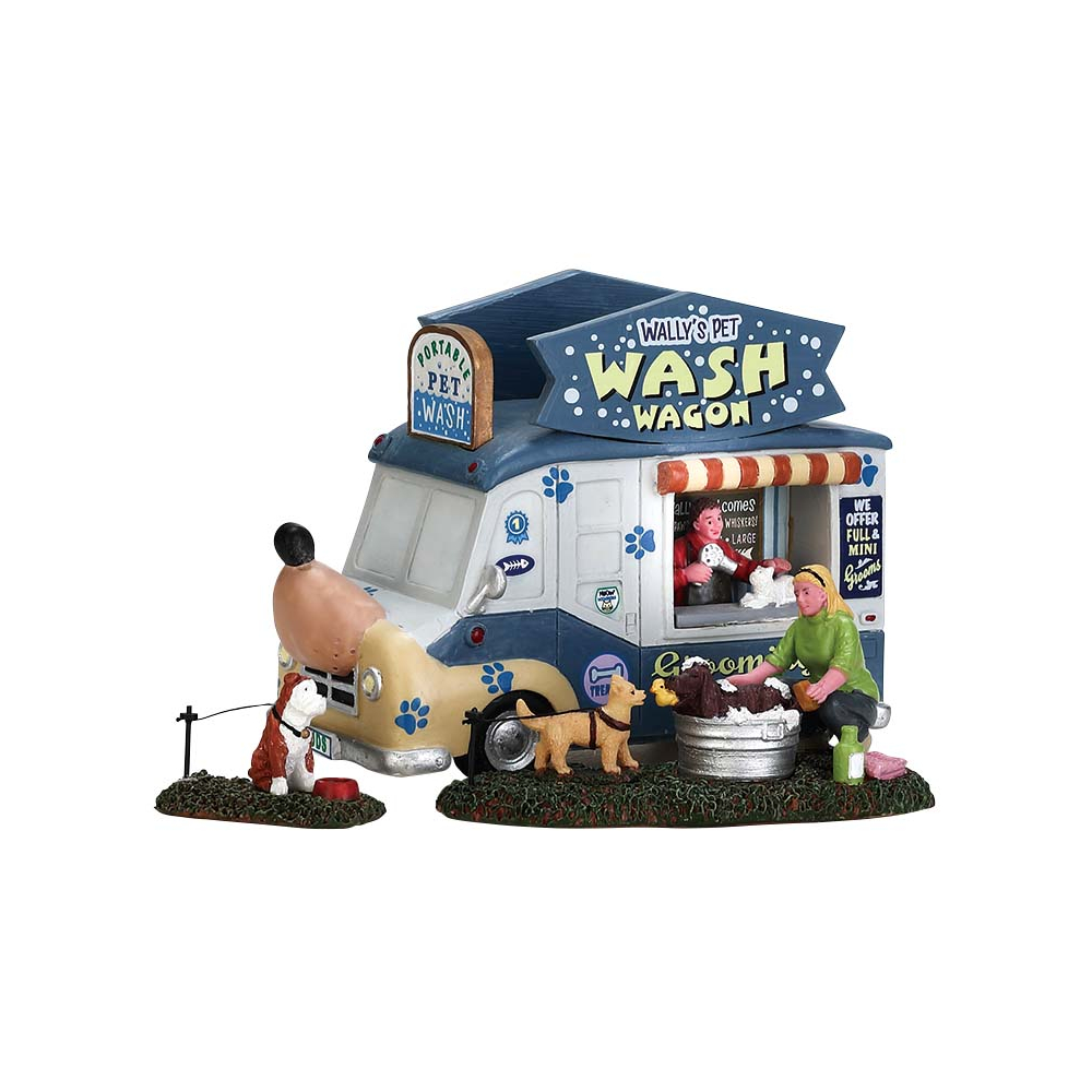 Lemax - Wally's Pet Wash Wagon set of 3 - - Polyresin - 0728162632791