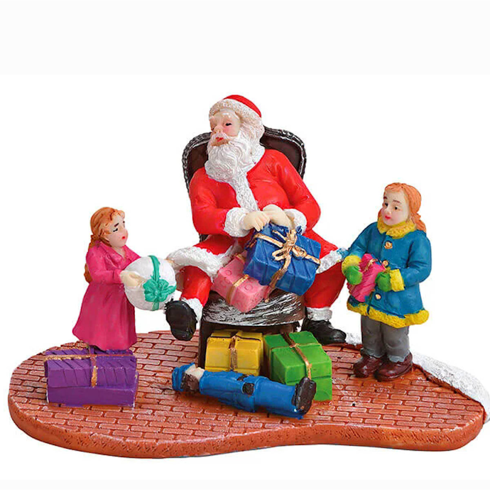 Wurm - Kinderen Krijgen Cadeautjes van Kerstman - - Polyresin -