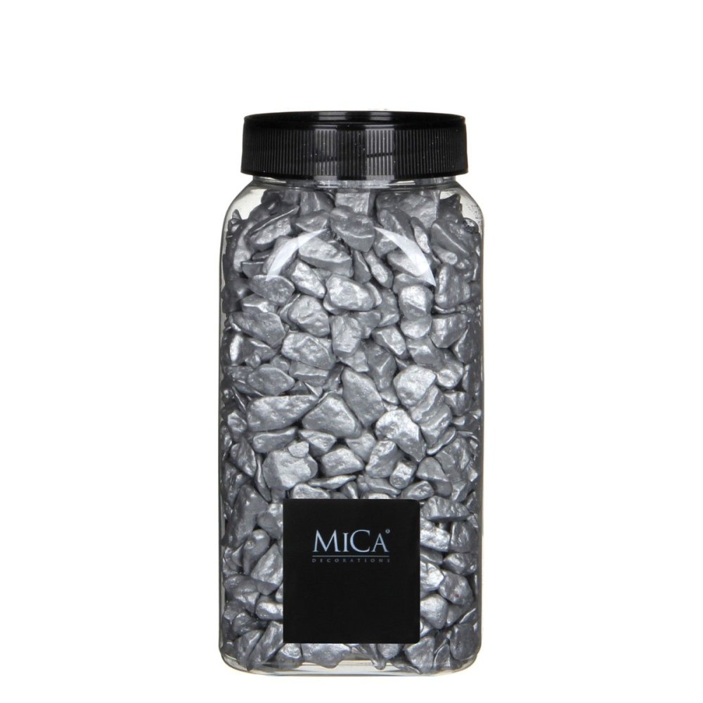 Zilver Decoratie Steentjes 650ml - Mica Decorations - - Steen - 8711473463682
