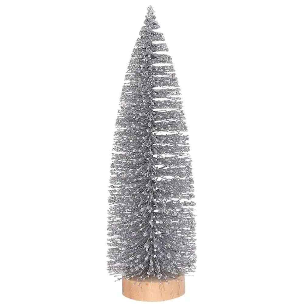 Zilveren Glitter Kerstboom 25cm - House of Seasons - - - 8718861976267