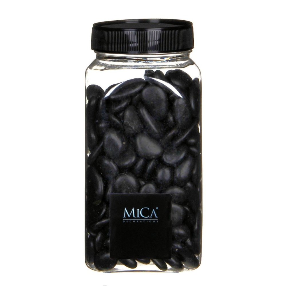 Zwarte Decoratie Kiezelstenen 650ml - Mica Decorations - - Steen - 8711473553833