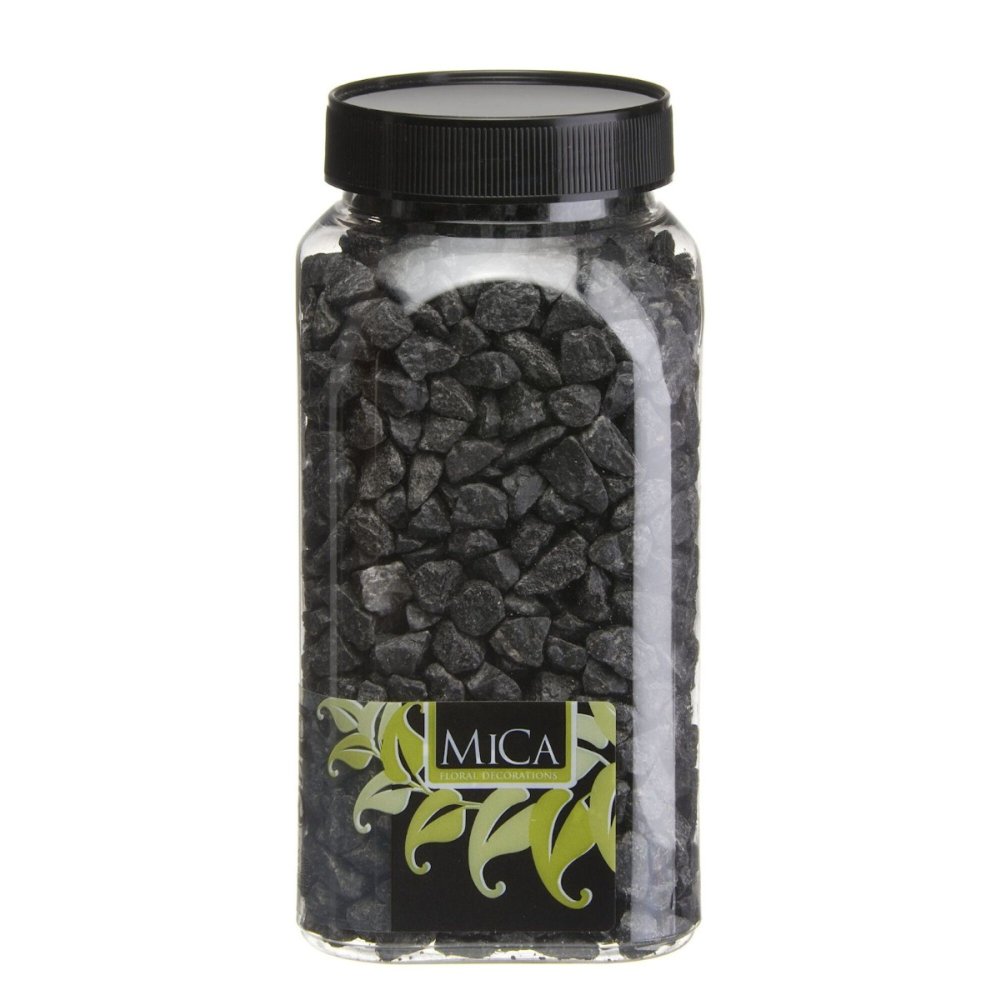 Zwarte Decoratie Steentjes 650ml - Mica Decorations - - Steen - 8711473463699