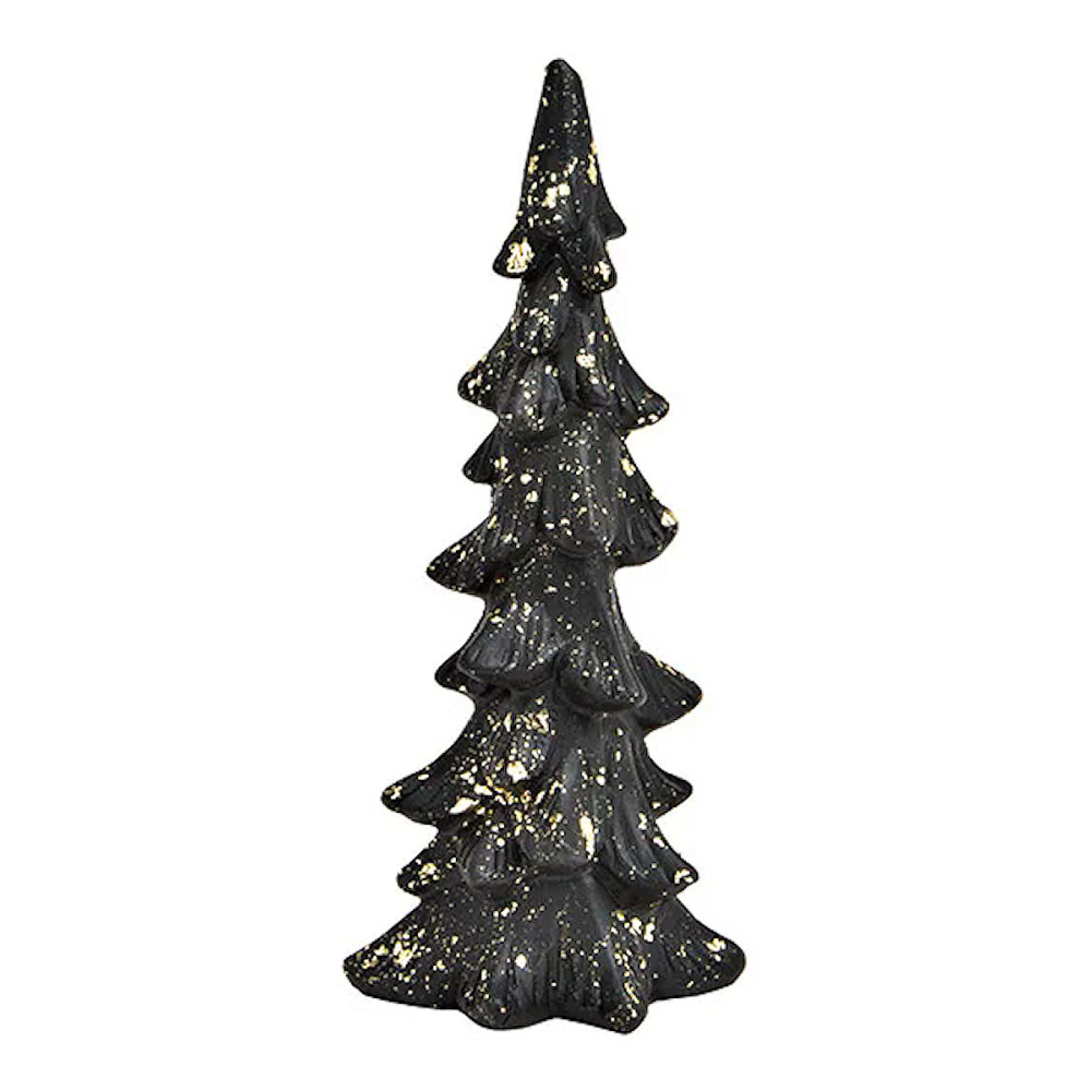 Zwarte Dennenboom Goudspetters 24cm - Klei - Wurm - - Klei - 4007698415136