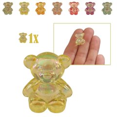 Miniatuur Beer Holografisch Geel - 1.9cm
