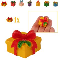 Miniatuur Kerstcadeau Geel - 1.9cm