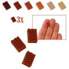 Miniatuur Wafel Bruin - Set van 3