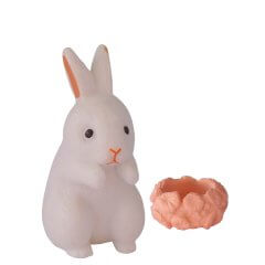 Wit Miniatuur Haasje Fizzel - 3.8cm