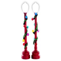 Lemax - Red Globe Street Lamp - Set van 2