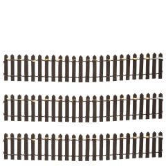 Luville - Fence Brown Lighted - Set van 3