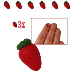 Miniatuur Aardbei - Handgemaakt - Set van 3