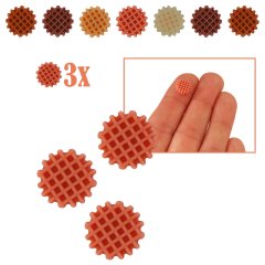 Ronde Miniatuur Wafel Roze - Set van 3