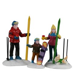 Lemax - Family Ski Day - Set van 3
