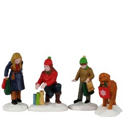 Lemax - Festive Holiday Shoppers - Set van 4