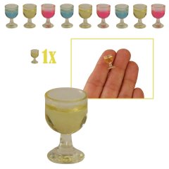 Miniatuur Glaasje met Gele Drank - 1.5cm