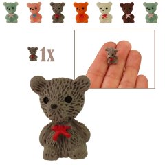 Mini Teddybeertje - Grijs - 1.8cm
