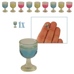 Miniatuur Glaasje met Blauwe Drank - 1.5cm