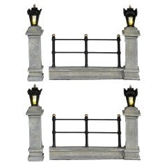 Luville - Fence Grey Lighted - Set van 4