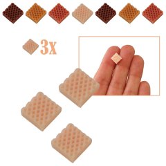 Vierkante Miniatuur Wafel Lichtroze - Set van 3