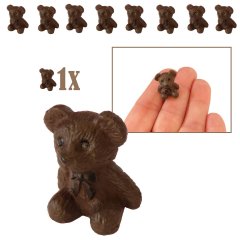 Miniatuur Teddybeertje - Donkerbruin - 1.9cm