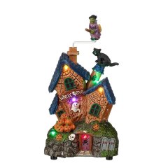 Luville - Halloween House with Witch and Cat