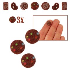 Miniatuur M&M Chocoladekoekje- Set van 3