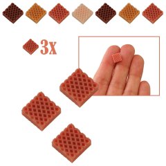 Vierkante Miniatuur Wafel Roze - Set van 3